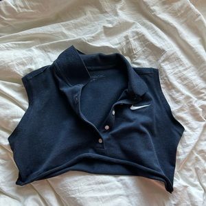navy Nike crop top